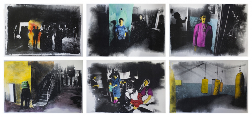 Ilkin Huseynov / Six works from Remembering the Colour series, 2014 / Watercolour on silver print / 29.7 x 42 cm - İlkin Hüseynov / Rəngləri xatırlayaraq silsiləsindən 6 əsər, 2014 / sulu boya, gümüş texnologiyalı çap / 29.7 x 42 sm